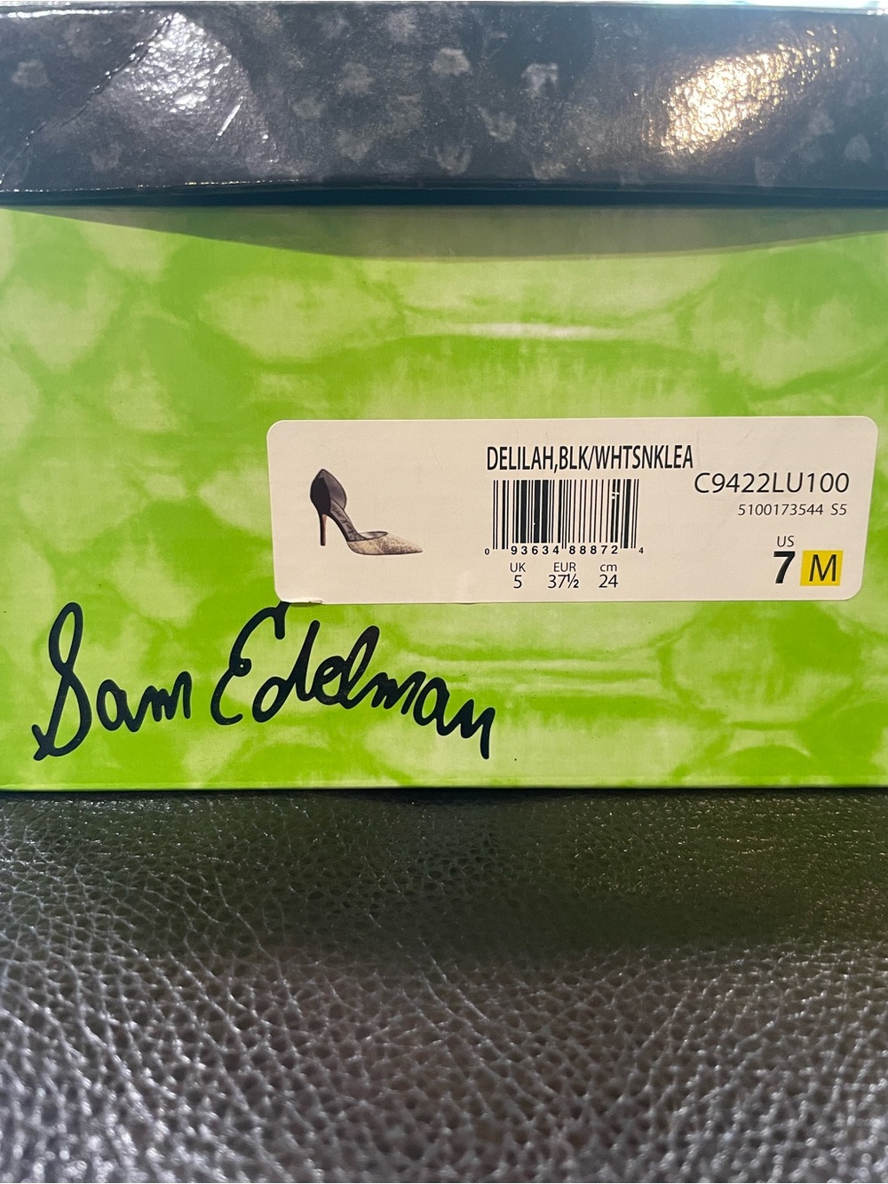 Sam Edelman Delilah Pumps in Black and White Snake